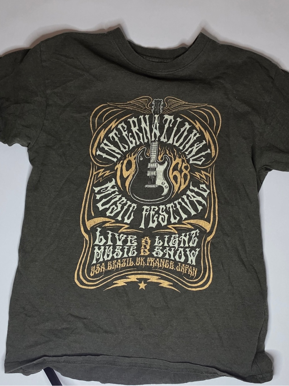 International Music Festival Graphic Tee - Olive Green